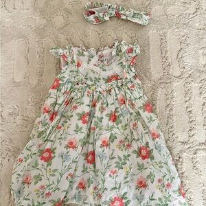 Janie and Jack Floral Dress with matching headband